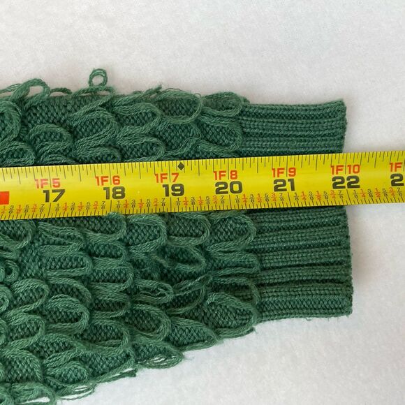 Mighty Fine Womens Lumpy Green Pearl Knit Short Cardigan Sweater Holiday-L - Picture 9 of 10